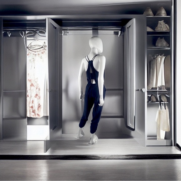 Amanda Uprichard 100% Silk Faux-Wrap Jumpsuit | Navy Blue | Size S - Picture 5 of 8